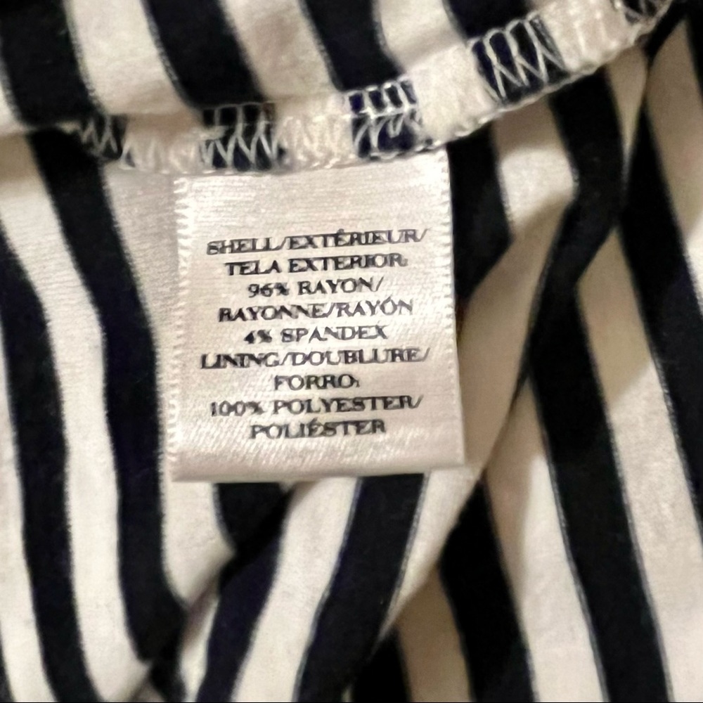 Ann Taylor Black White Stripe Strapless Maxi Dress - Picture 4 of 4